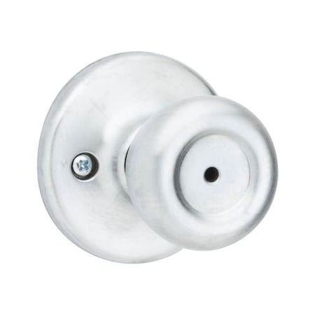 Kwikset Tylo Knob Privacy Door Lock with New Chassis with 6AL Latch and RCS Strike Satin Chrome Finish 300T-26D